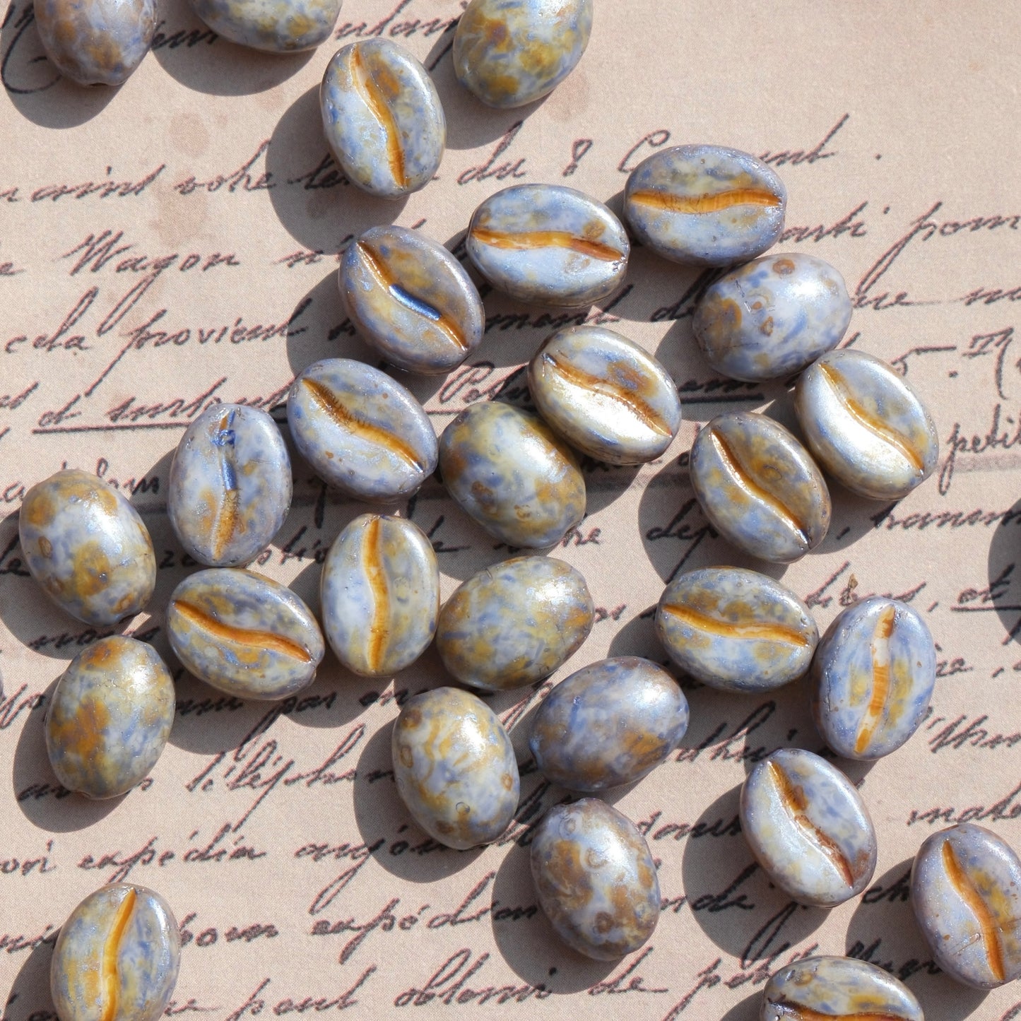 1pc 11x8mm Picasso Color Coffee Bean Czech Glass Beads for DIY Jewelry Making