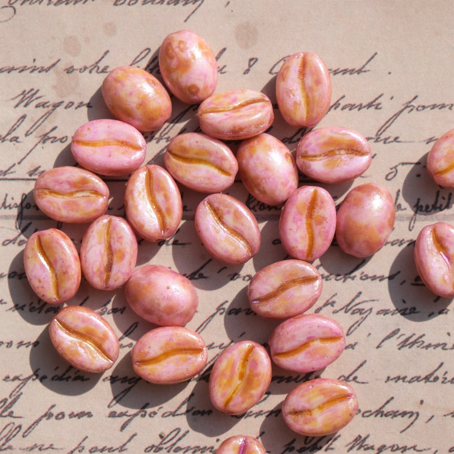 1pc 11x8mm Picasso Color Coffee Bean Czech Glass Beads for DIY Jewelry Making