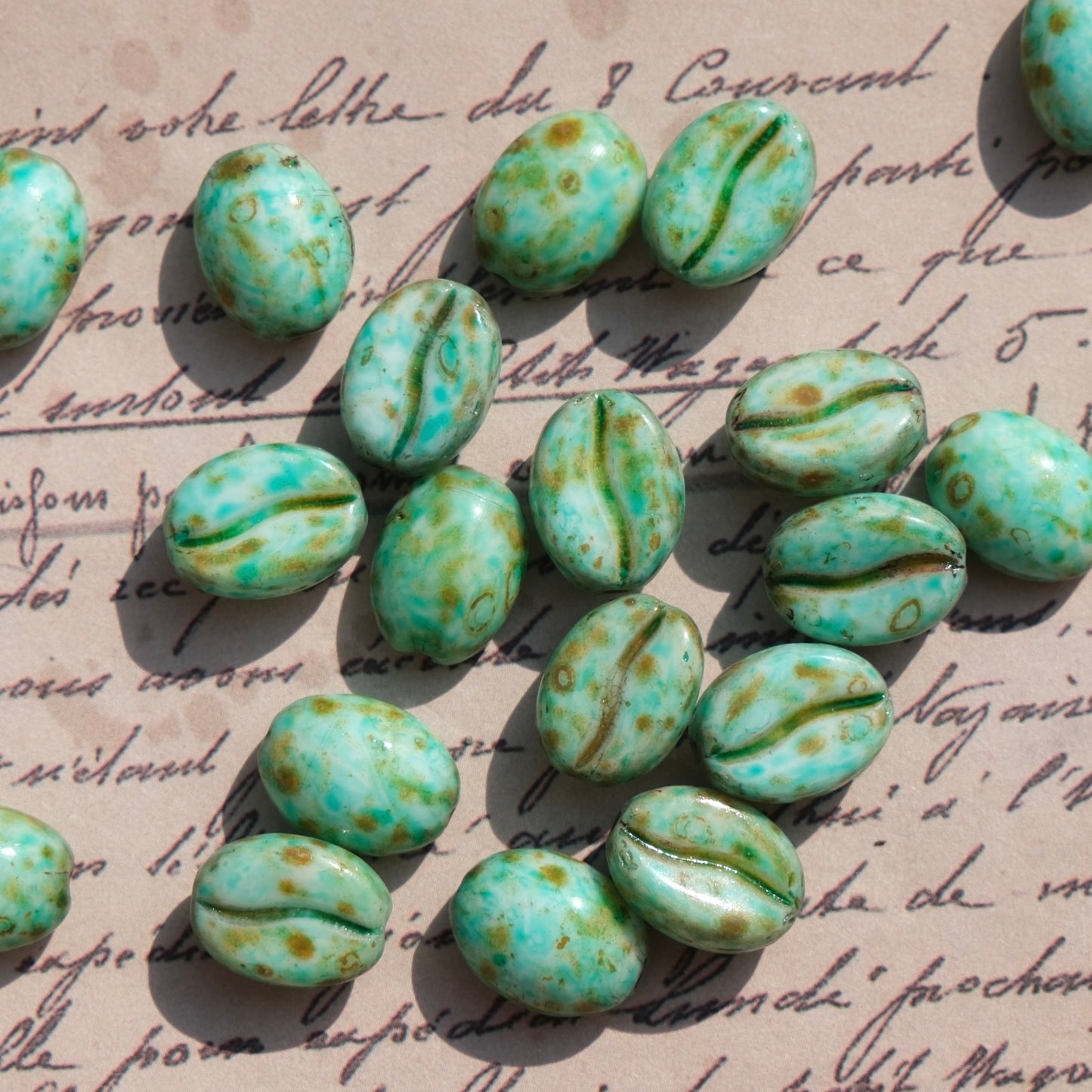 1pc 11x8mm Picasso Color Coffee Bean Czech Glass Beads for DIY Jewelry Making